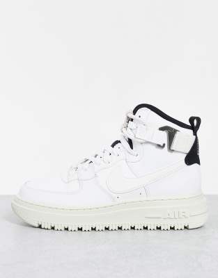 white and black nike air force 1 high