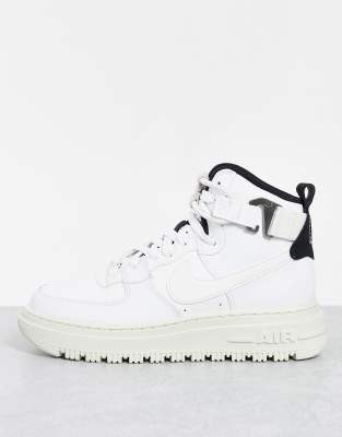 Nike Air Force 1 High Utility 2.0 Suede And Textured-leather Sneakers In White