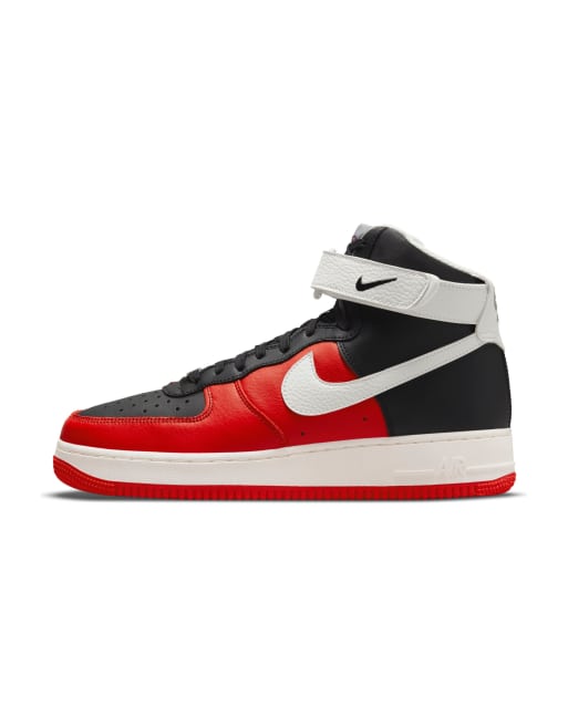 Nike Air Force 1 '07 LV8 Mid Sneakers in Red and Black