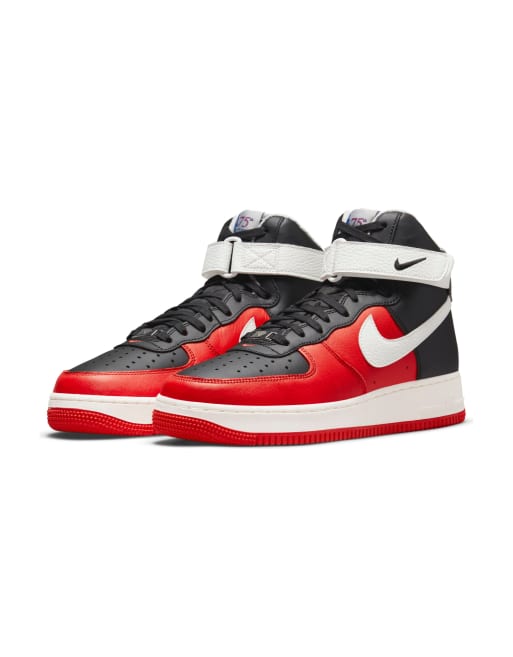 Nike Air Force 1 High 07 LV8 EMB sneakers in black chile red ASOS