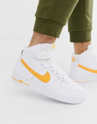 nike air force 1 high white and gold