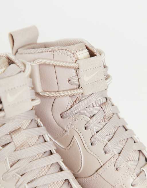 Nike Pink Air Force 1 High Utility 2.0 Sneakers In Fossil Stone/pearl  White/fossil Stone