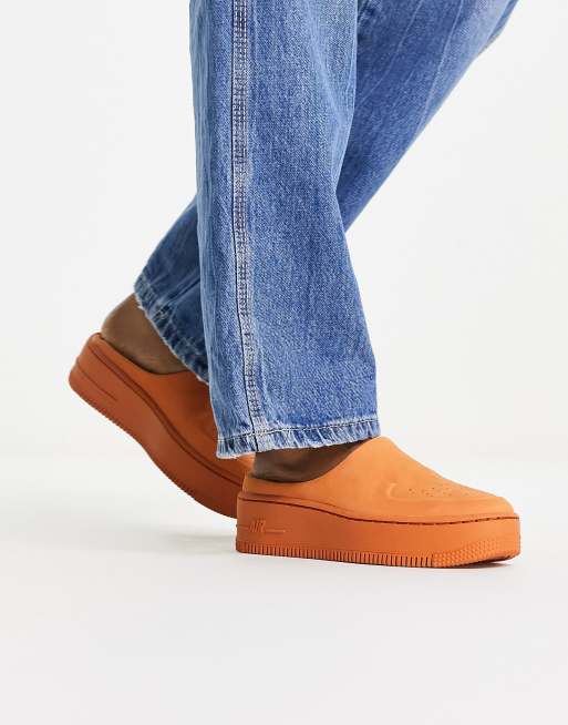 Nike Air Force 1 Lover XX Premium slip on sneakers in orange ASOS