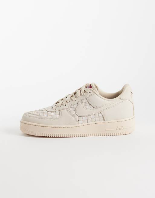 Nike Air Force 1 Low Retro baskets en daim tissé beige clair, 2 de 6