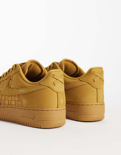Nike Air Force 1 Low Retro woven suede trainers in tan, 2 of 5