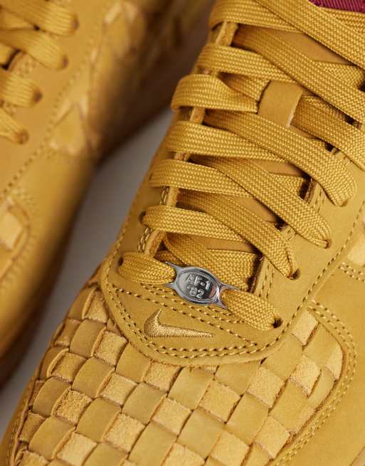 Nike Air Force 1 Low Retro woven suede trainers in tan, 4 of 5