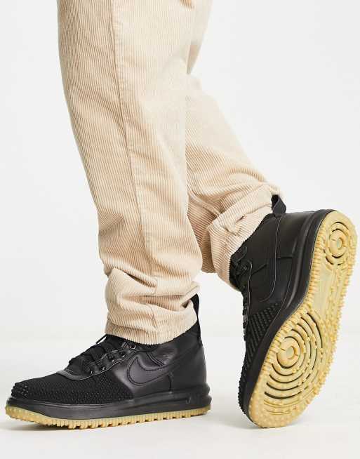 Nike Air Force 1 Lunar Force boots in black with gum sole ASOS