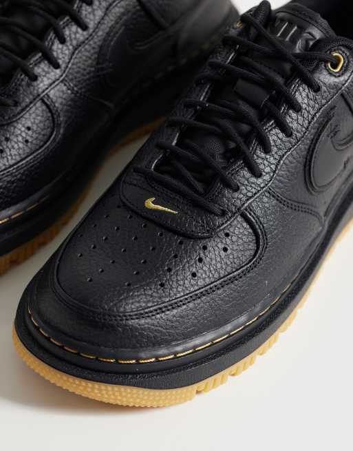 Nike Air Force 1 Luxe trainers with chunky gum sole in black, 4 of 5