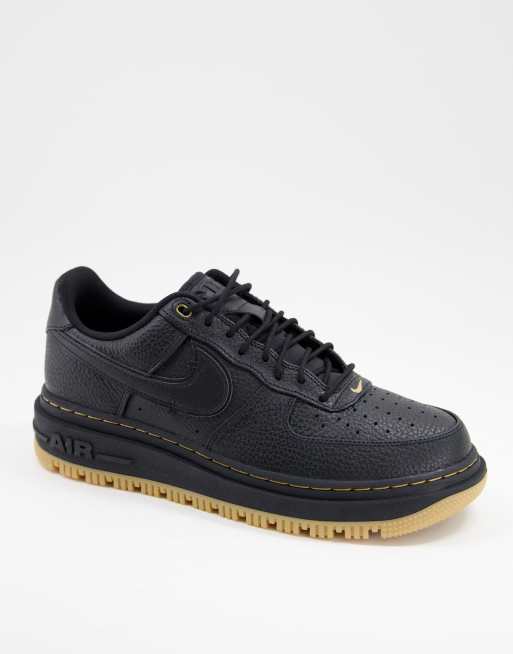 Nike Air Force 1 Luxe trainers with chunky gum sole in black ASOS