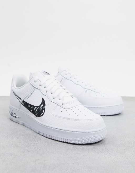 White Nike Air Force 1 Lv8 Utility