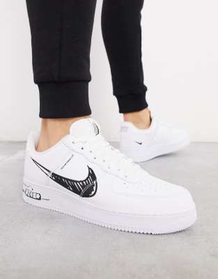 nike air force one lv8 utility sketch blanche et noire