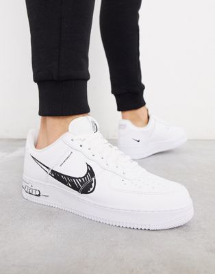 air force 1 scribble white