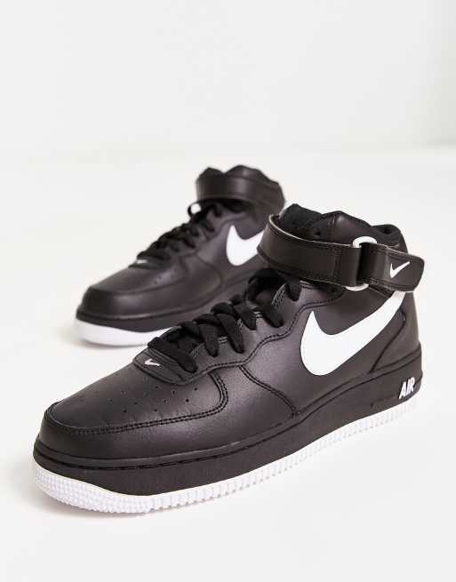 Nike Air Force 1 Mellemhoje sneakers i sort og hvid ASOS