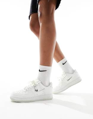 Nike Air Force 1 Metallic Sneakers In White