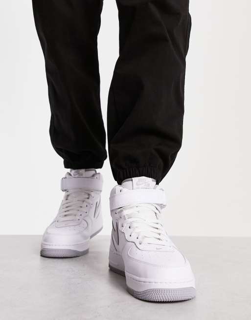 Nike Air Force 1 Mid '07 sneakers in white and gray