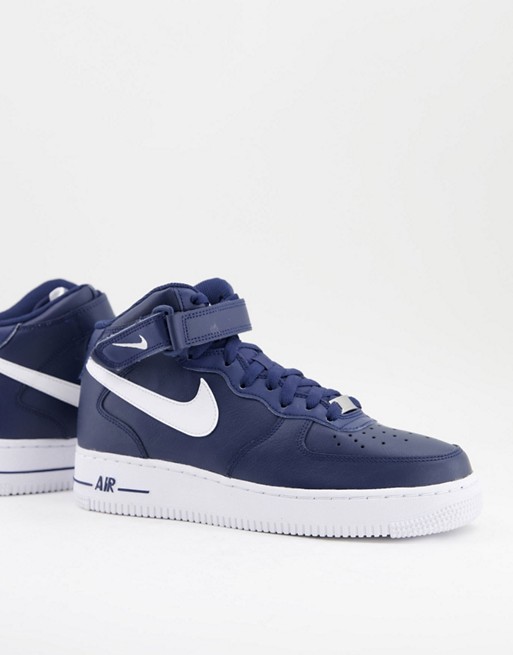 Nike Air Force 1 Mid in navy and white