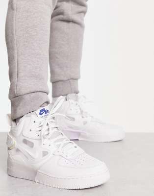 Nike Air Force 1 Mid React sneakers in summit white