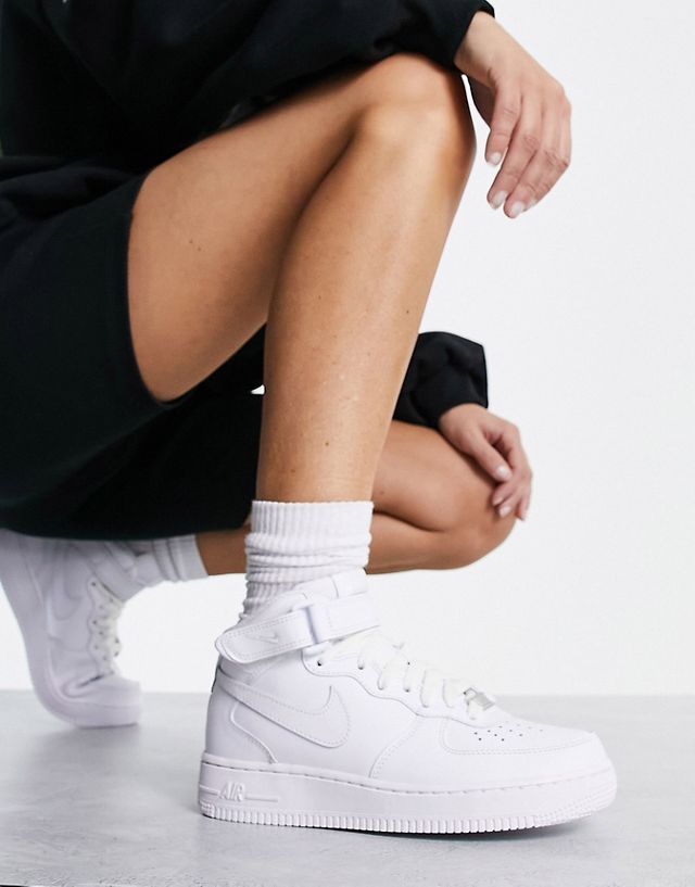 Nike Air Force 1 Mid sneakers in triple white