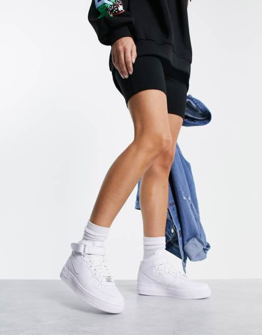 Nike Air Force 1 Mid sneakers in triple white | ASOS