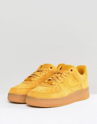 nike air force 1 mustard suede trainers 