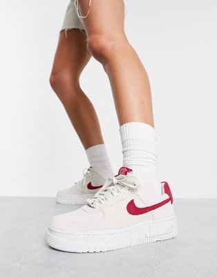 Nike - Air Force 1 Pixel - Baskets - Blanc et hibiscus