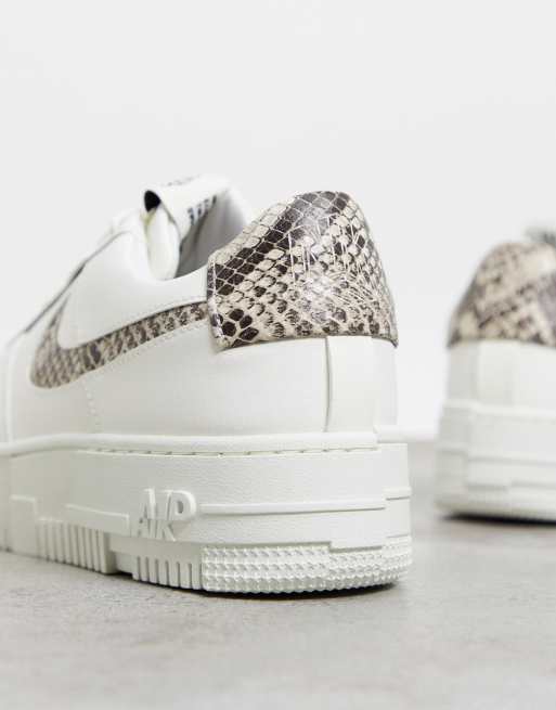 Nike Air Force 1 Pixel in off white and snake print