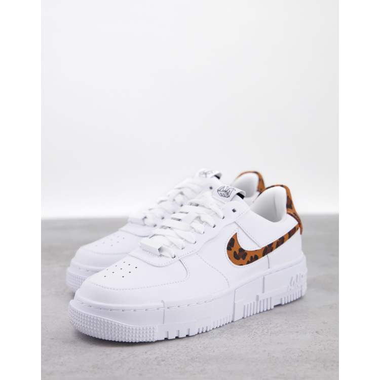 Nike Air Force 1 Pixel in white and leopard print