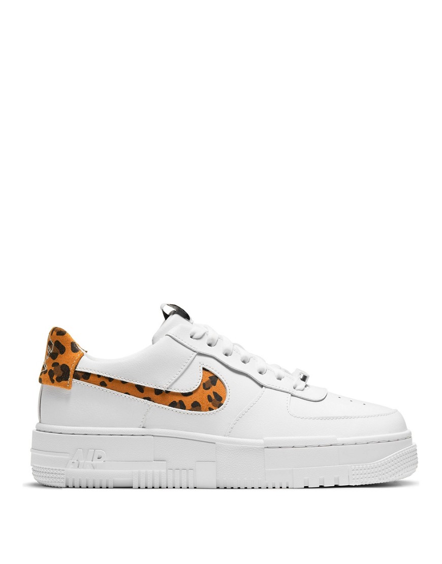 Nike Air Force 1 Pixel leopard print sneakers in white