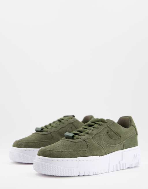 Nike Air Force 1 Pixel Sneaker aus Wildleder in Khaki ASOS