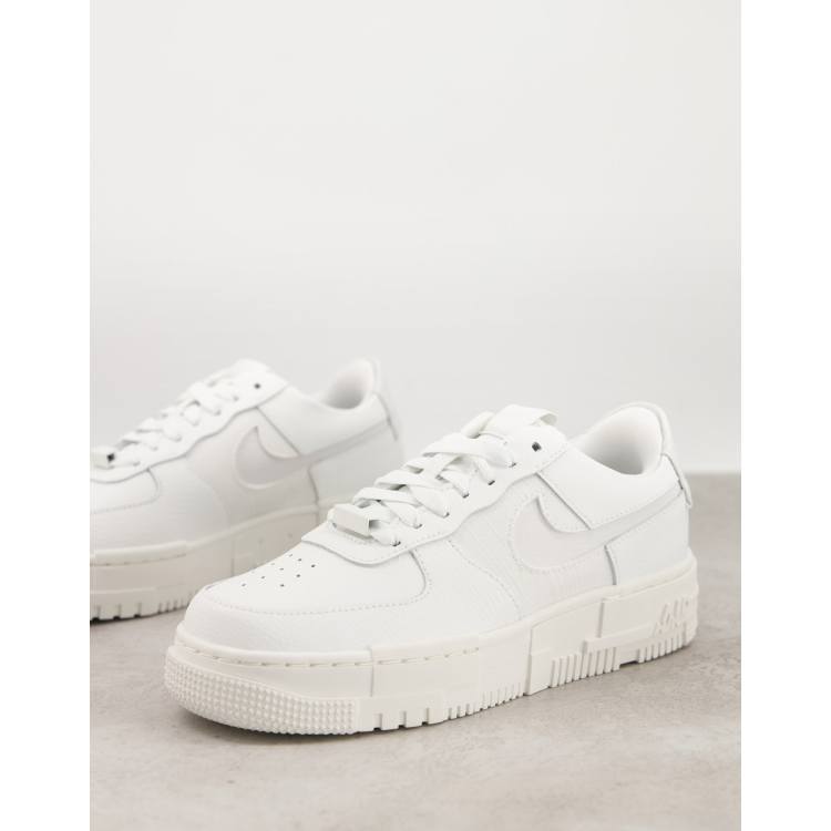 Nike Air Force 1 Pixel sneakers in summit white and photon dust | ASOS