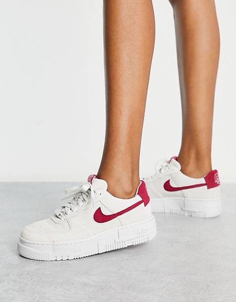 Nike Air Force 1 Pixel sneakers in summit white/midnight hibiscus