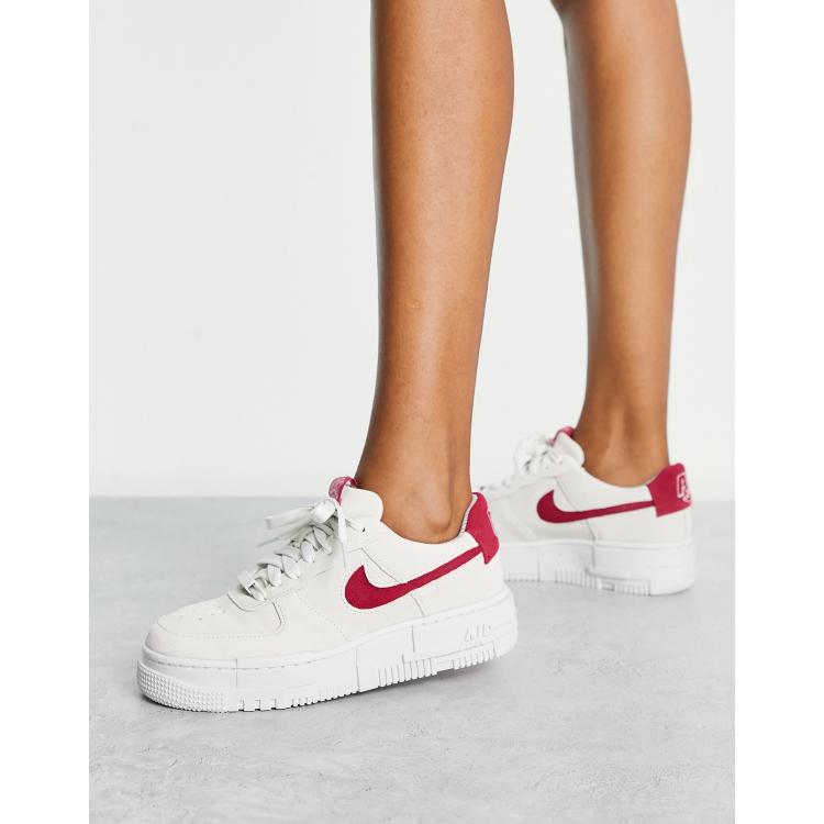 Nike Air Force 1 Pixel sneakers in summit white/midnight hibiscus