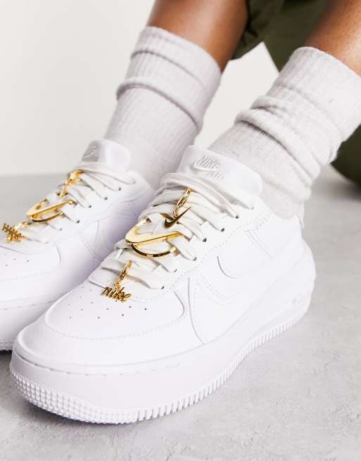 Nike Air Force 1 PLT.AF.ORM Baskets orn es de bijoux Blanc