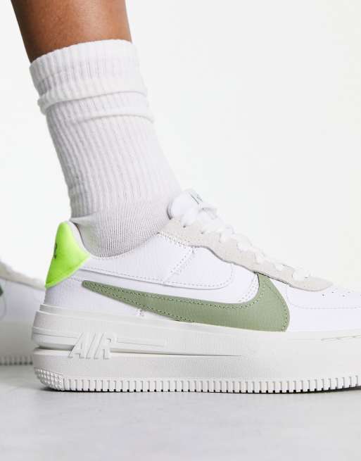 Nike Air Force 1 Plt.af.orm Sneakers i hvid oliegron skriggron