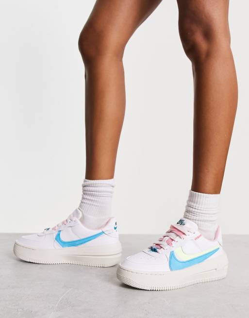 Nike Air Force 1 PLT.AF.ORM Sneakers in Sail White and Baltic Blue