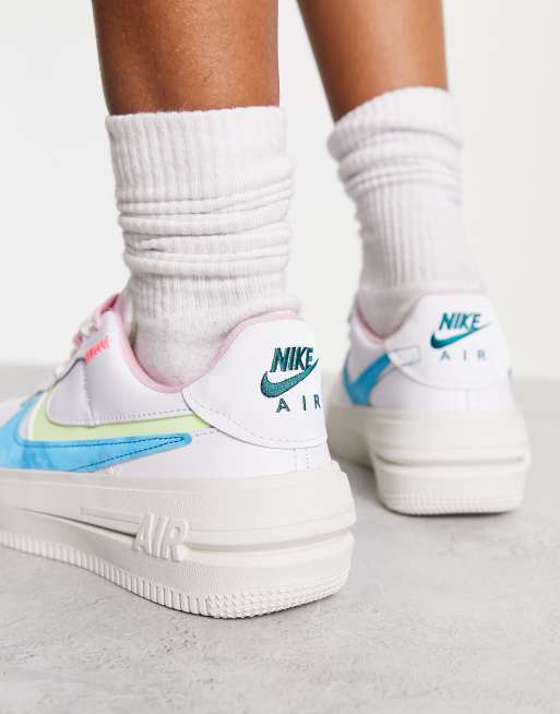 Nike Air Force 1 PLT.AF.ORM Sneakers in Sail White and Baltic Blue