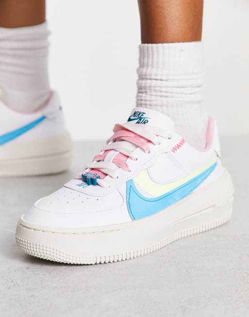 Nike Air Force 1 PLT.AF.ORM sneakers in sail white and baltic blue