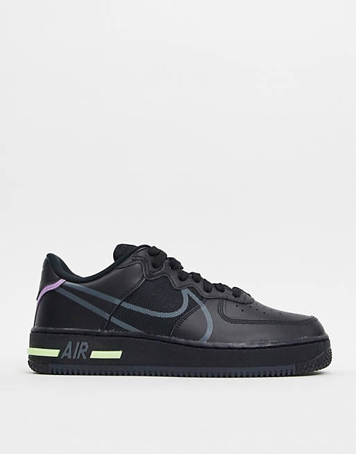 Nike Air Force 1 React sneakers in black