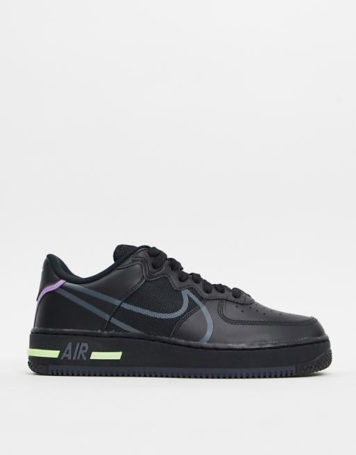 Nike Air Force 1 React sneakers in black | ASOS Nike Air Force 1 React sneakers in black | ASOS