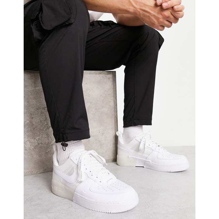 Geavanceerd prijs vrede Nike Air Force 1 React sneakers in triple white | ASOS