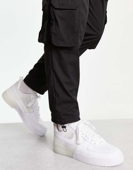 Nike Air Force 1 React sneakers in triple white ASOS