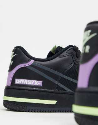 nike air force 1 react trainers in black