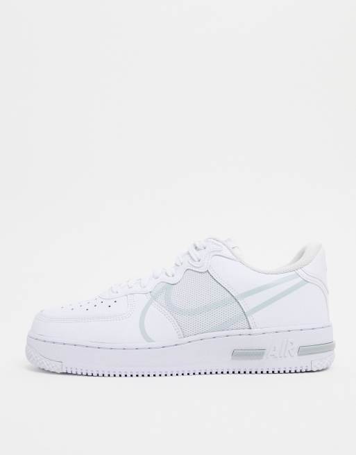 Nike air force 1 2025 react white pure platinum