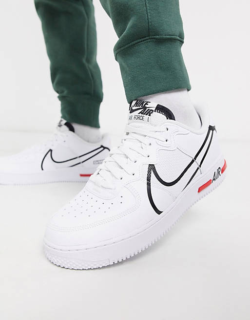 الاصلع Nike Air Force 1 React trainers in white الاصلع