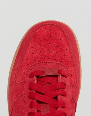 red suede air force 1 gum bottom