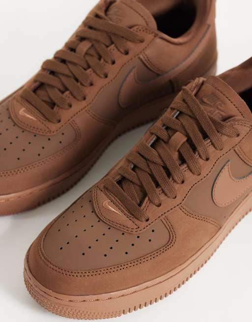 Nike Air Force 1 retro premium trainers in brown, 3 of 5