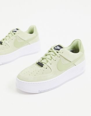 nike air force 1 sage suede trainers