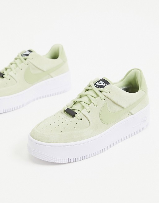 Nike Air Force 1 Sage Green Suede Trainers | ASOS
