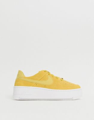 nike yellow air force 1 sage low trainers