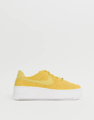 nike yellow air force 1 sage low trainers